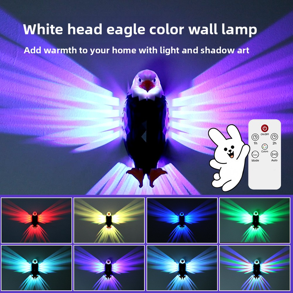 Patriotic Bald Eagle Wall Lamp – Symbol of American Spirit, LED Mounted Light