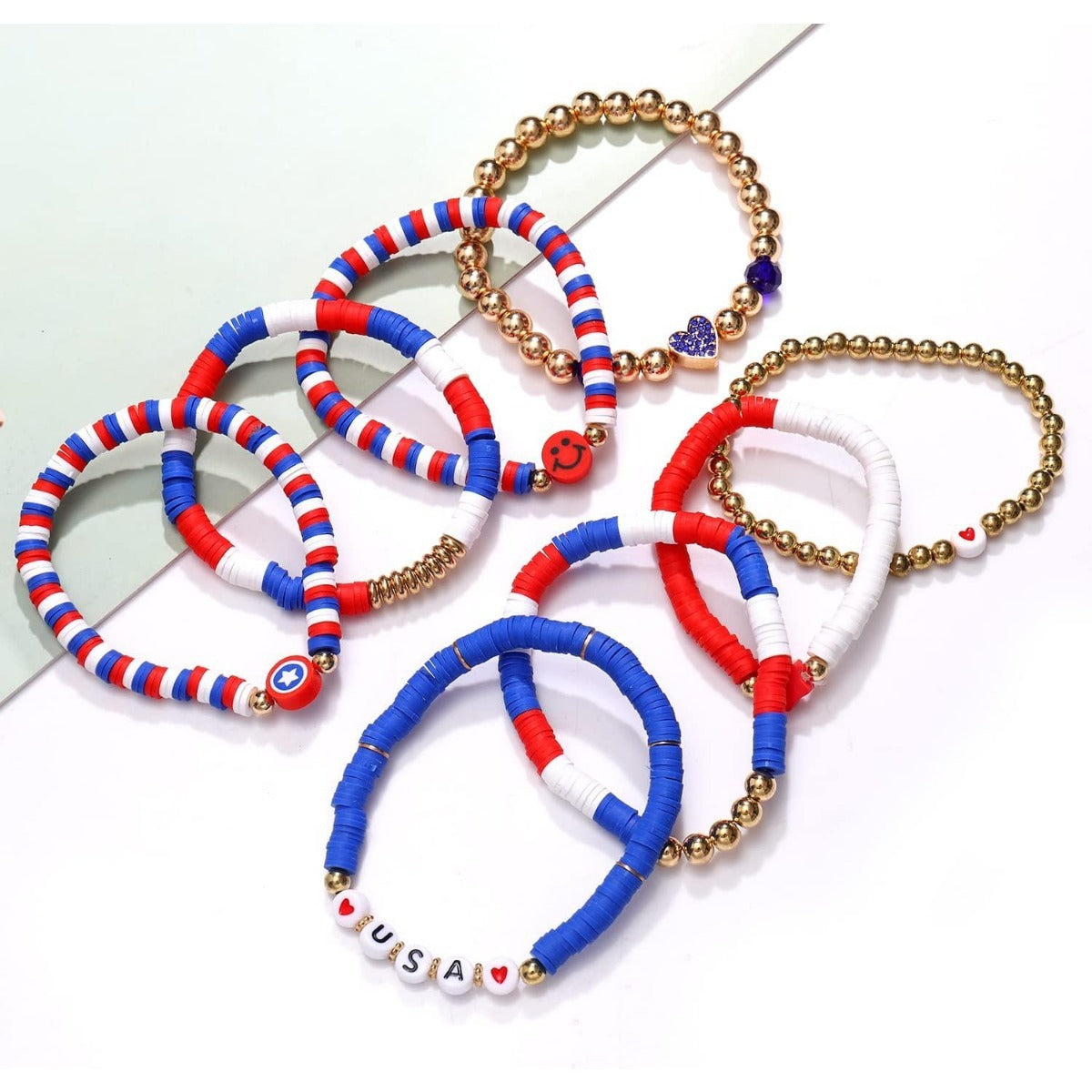Independence Day Bracelet Set – 6 or 8-Pack Patriotic Wristbands