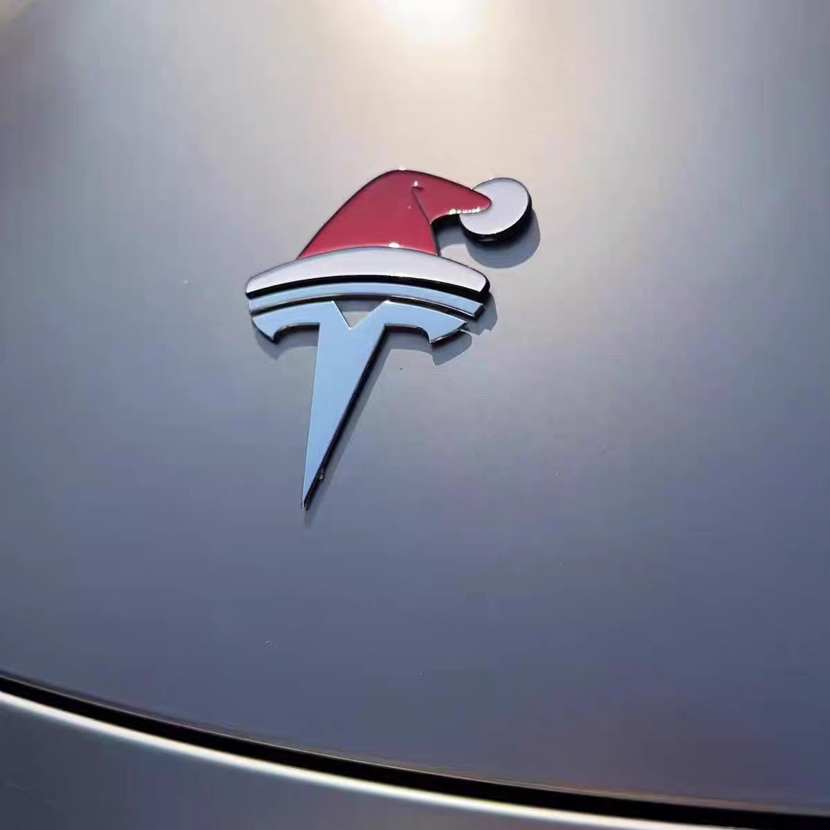 🎅 Santa Hat 3D Car Emblem Sticker