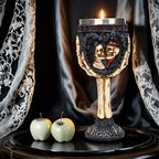 💑 Couples’ Decorative Wine Glass – Resin & Stainless Steel Cocktail Goblets | Halloween & Wedding Gift