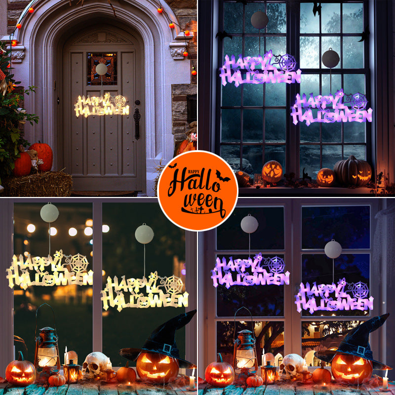 🎃 Happy Halloween LED Letter Lights – Spooky Party Sign Decoration | Hanging String Light
