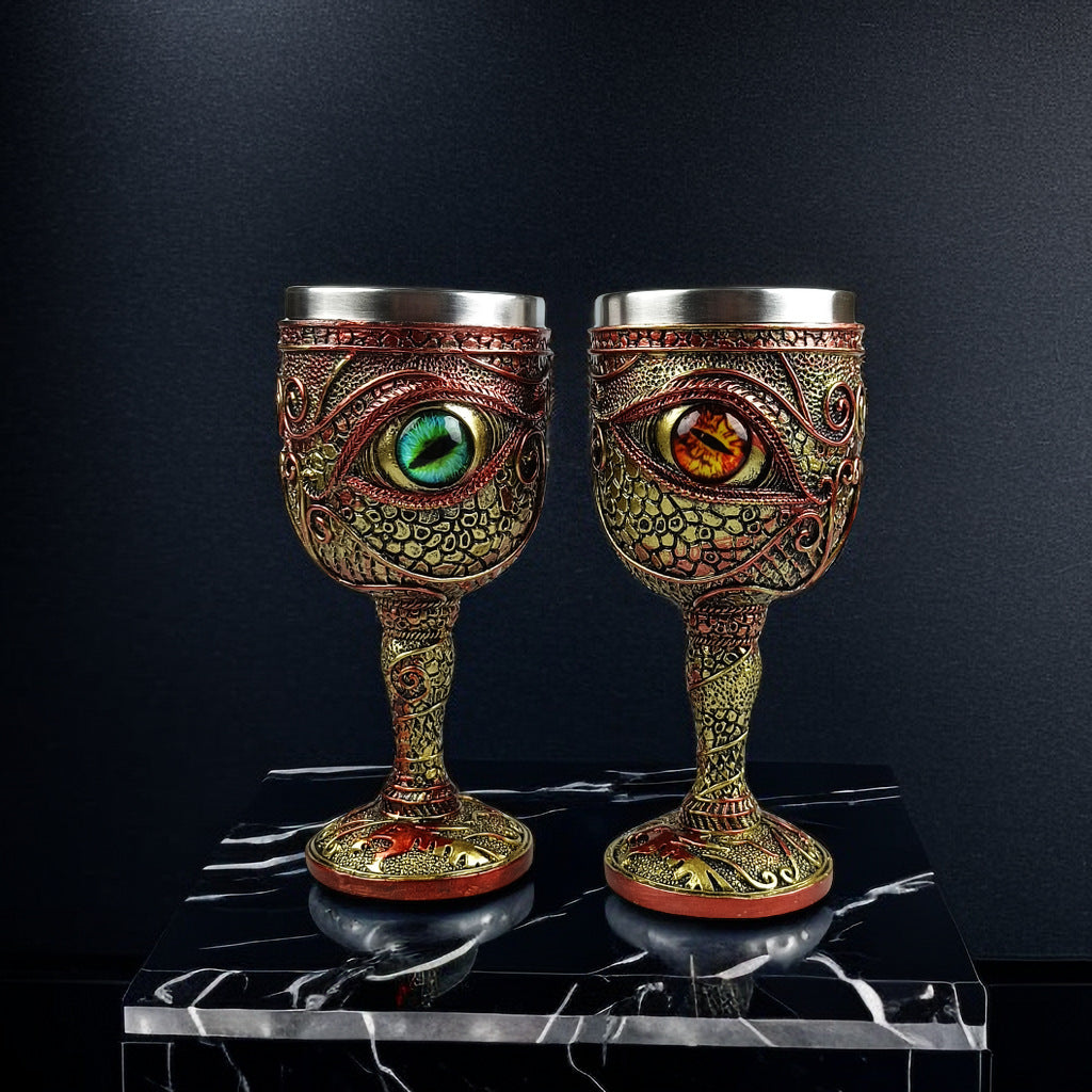 Dragon’s Fury Mug 🐉🔥 – Fantasy Resin Stainless Steel Coffee & Wine Goblet