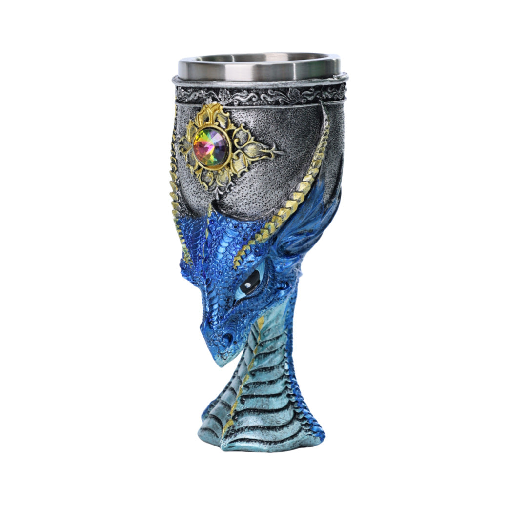 Dragon’s Fury Mug 🐉🔥 – Fantasy Resin Stainless Steel Coffee & Wine Goblet
