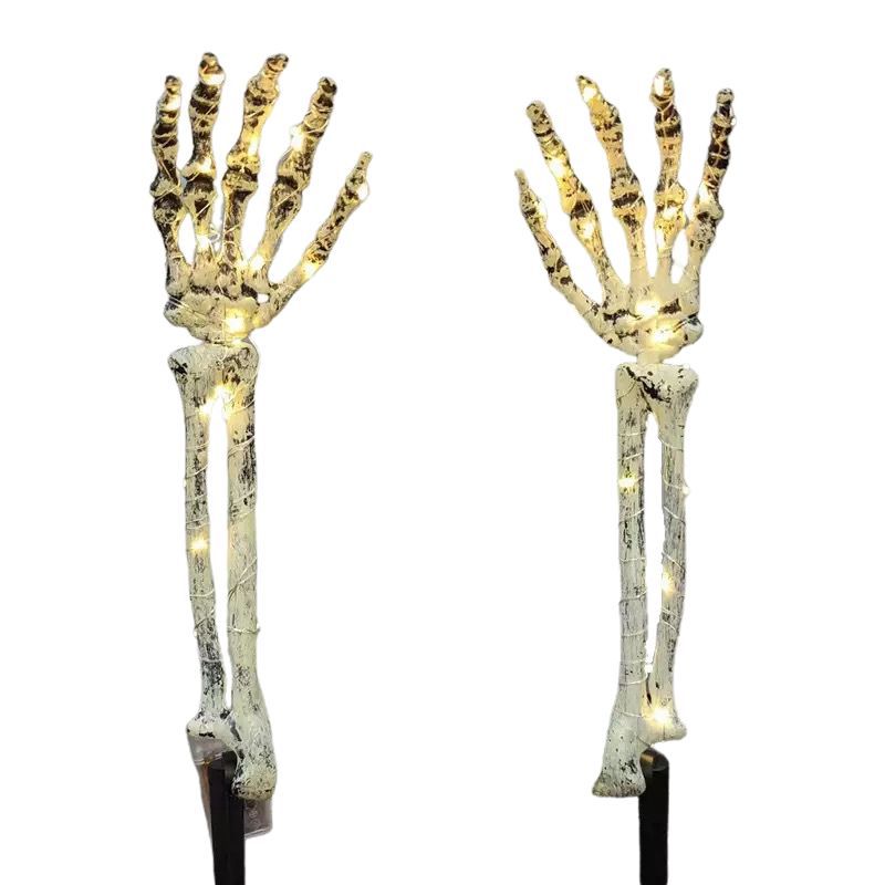 Glowing Skeleton Hands 👻 – 5-in-1 Halloween Lawn Stakes for Spooky Yard Decor