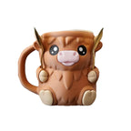 Highland Cow Ice Pint Holder 🐮❄️ – Cute Freezer Dessert Keeper with Spoon & Drawer