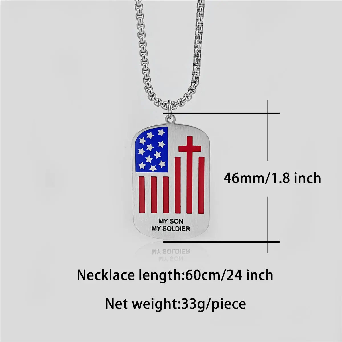 Independence Tag Necklace – Stainless Steel Dog Tag Pendant & Keychain Combo