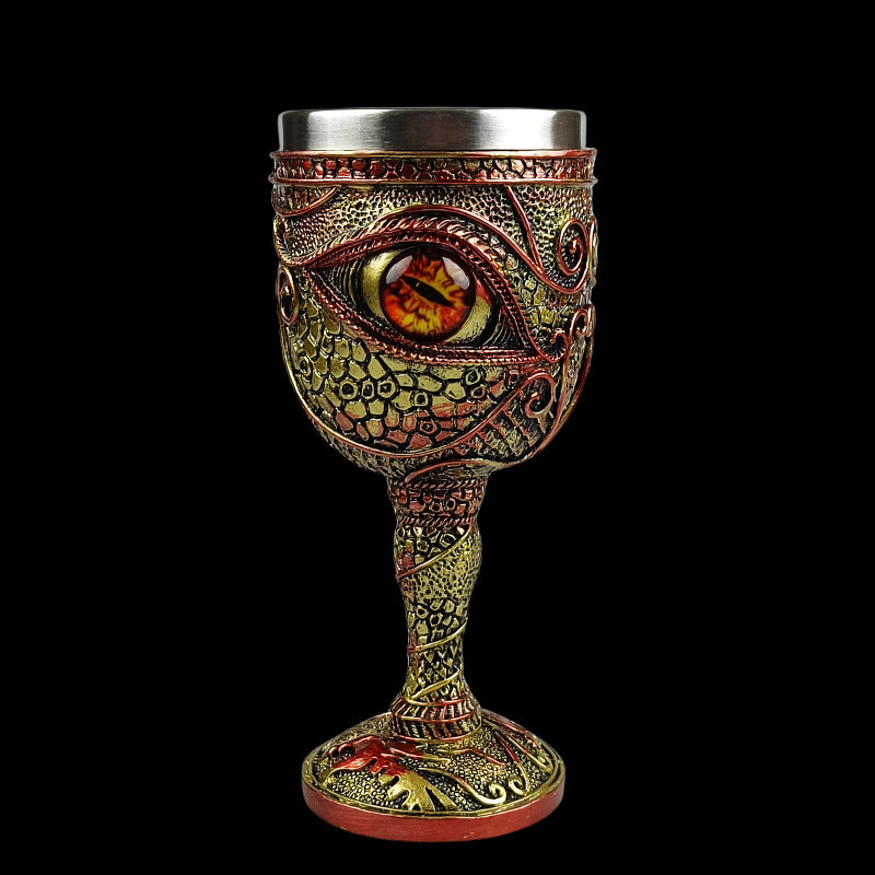 Dragon’s Fury Mug 🐉🔥 – Fantasy Resin Stainless Steel Coffee & Wine Goblet