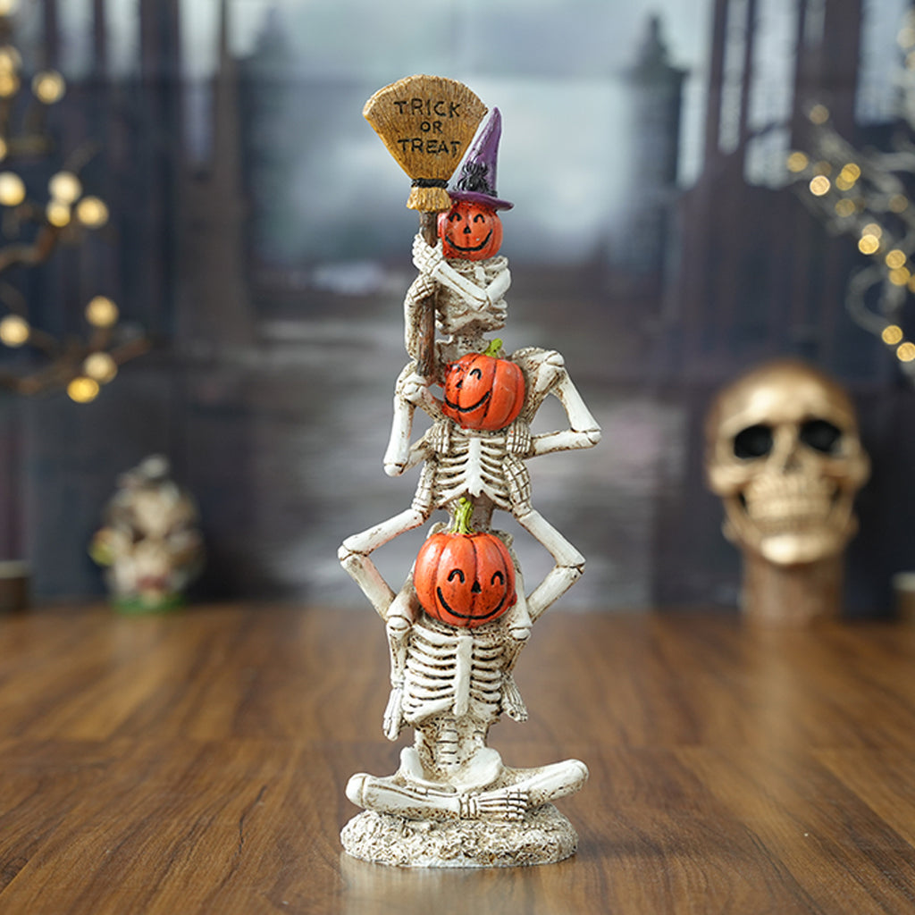 🎃 Stacked Smiling Pumpkins – Halloween Resin Decoration for Home & Yard