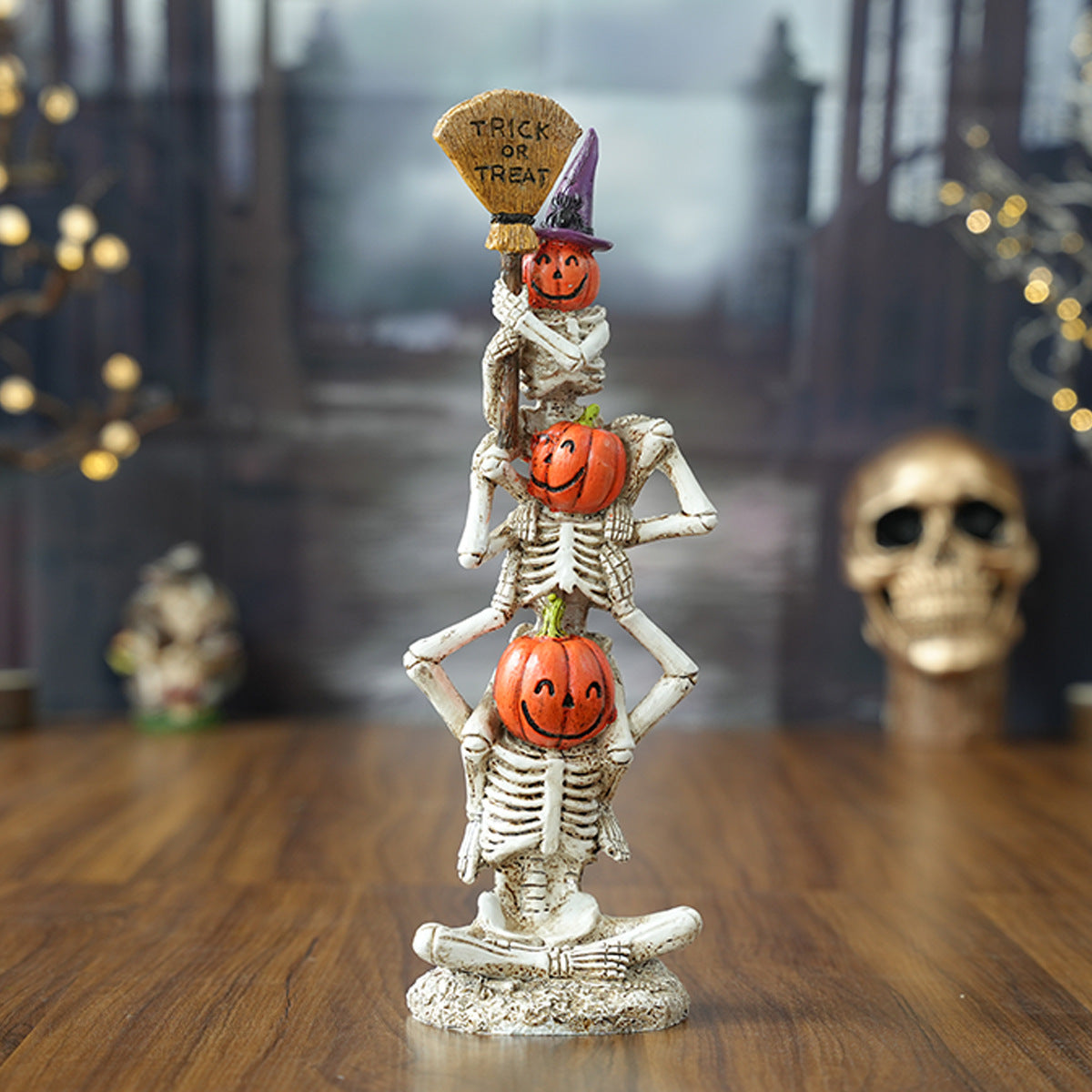 🎃 Stacked Smiling Pumpkins – Halloween Resin Decoration for Home & Yard