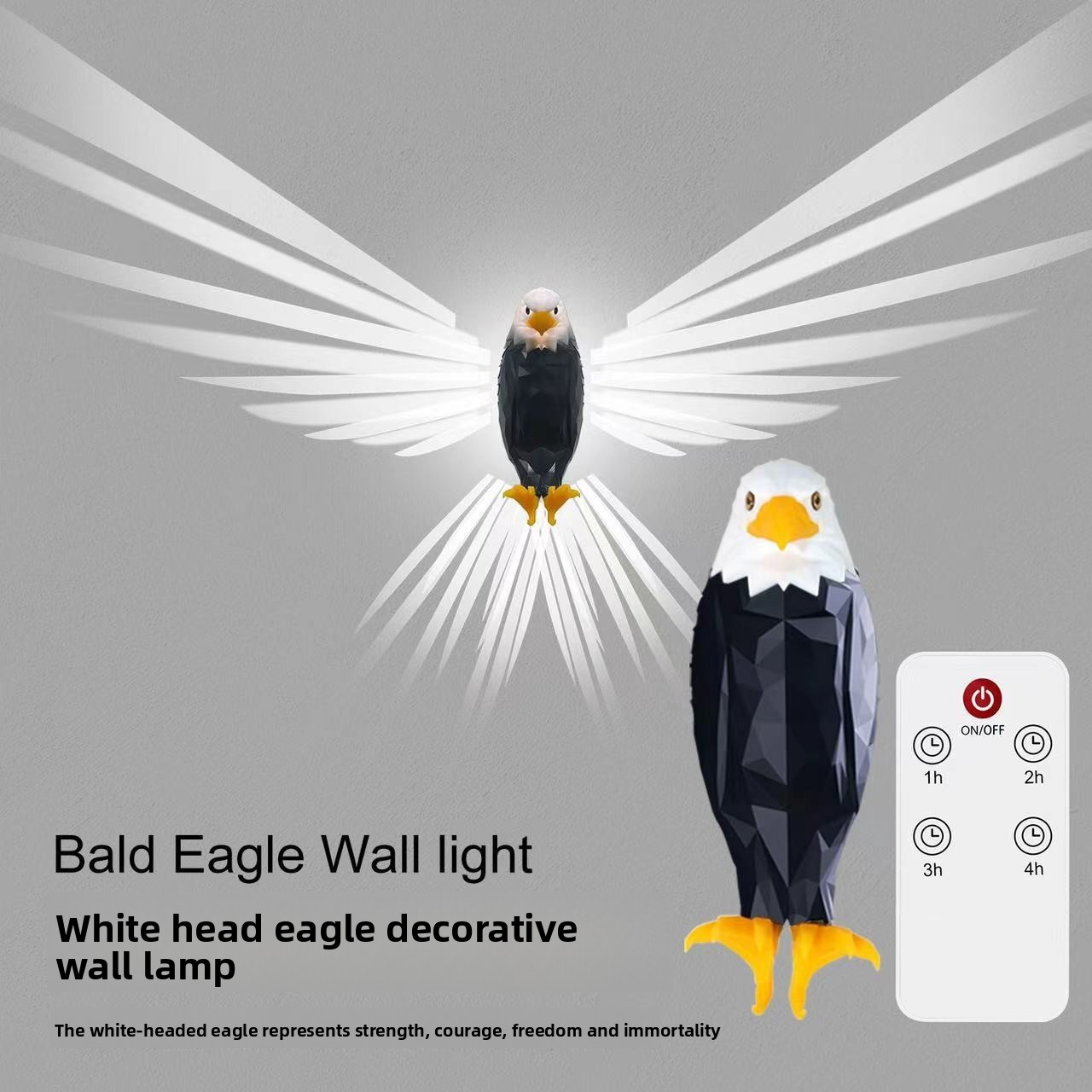 Patriotic Bald Eagle Wall Lamp – Symbol of American Spirit, LED Mounted Light