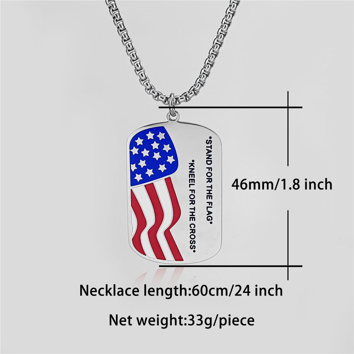 Independence Tag Necklace – Stainless Steel Dog Tag Pendant & Keychain Combo