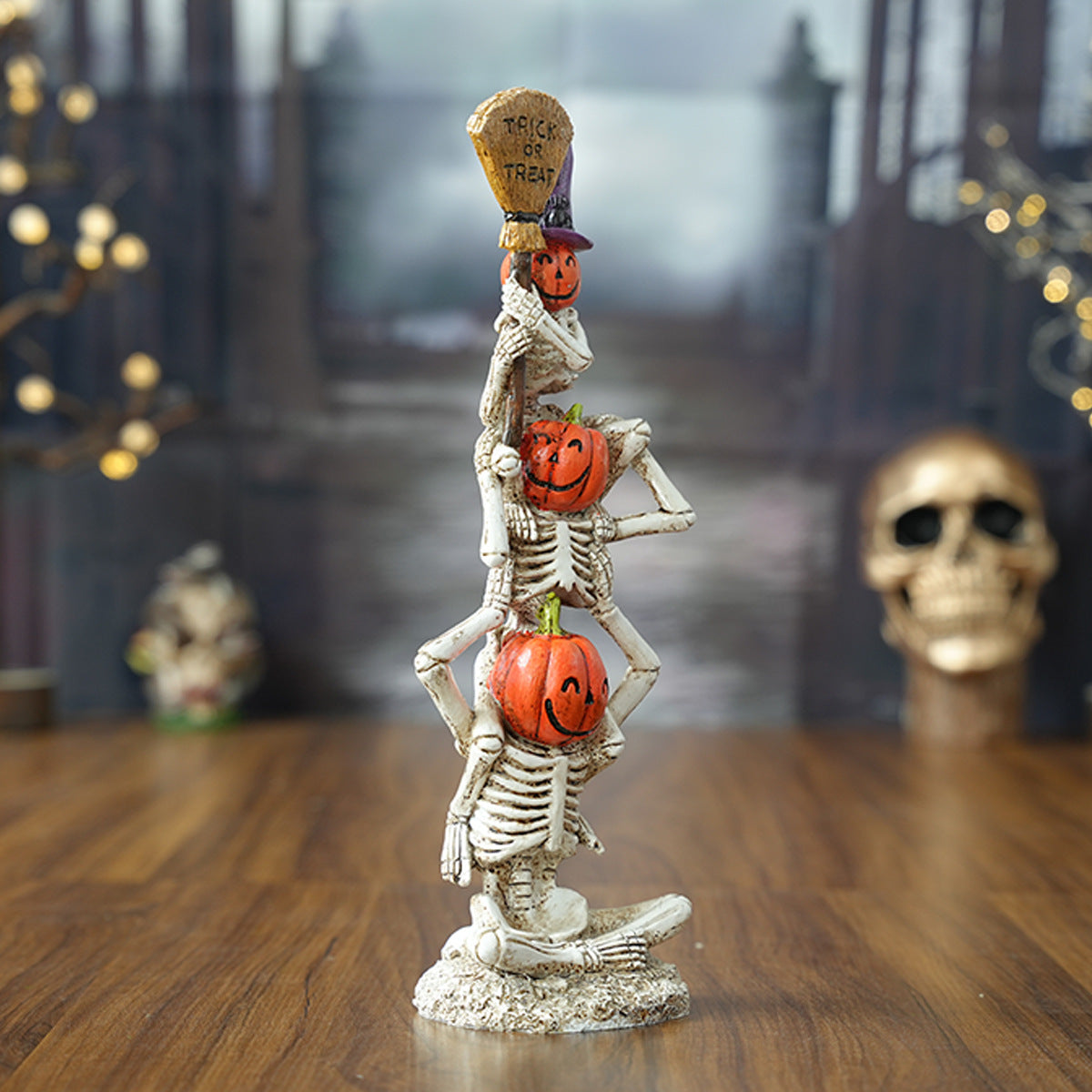 🎃 Stacked Smiling Pumpkins – Halloween Resin Decoration for Home & Yard