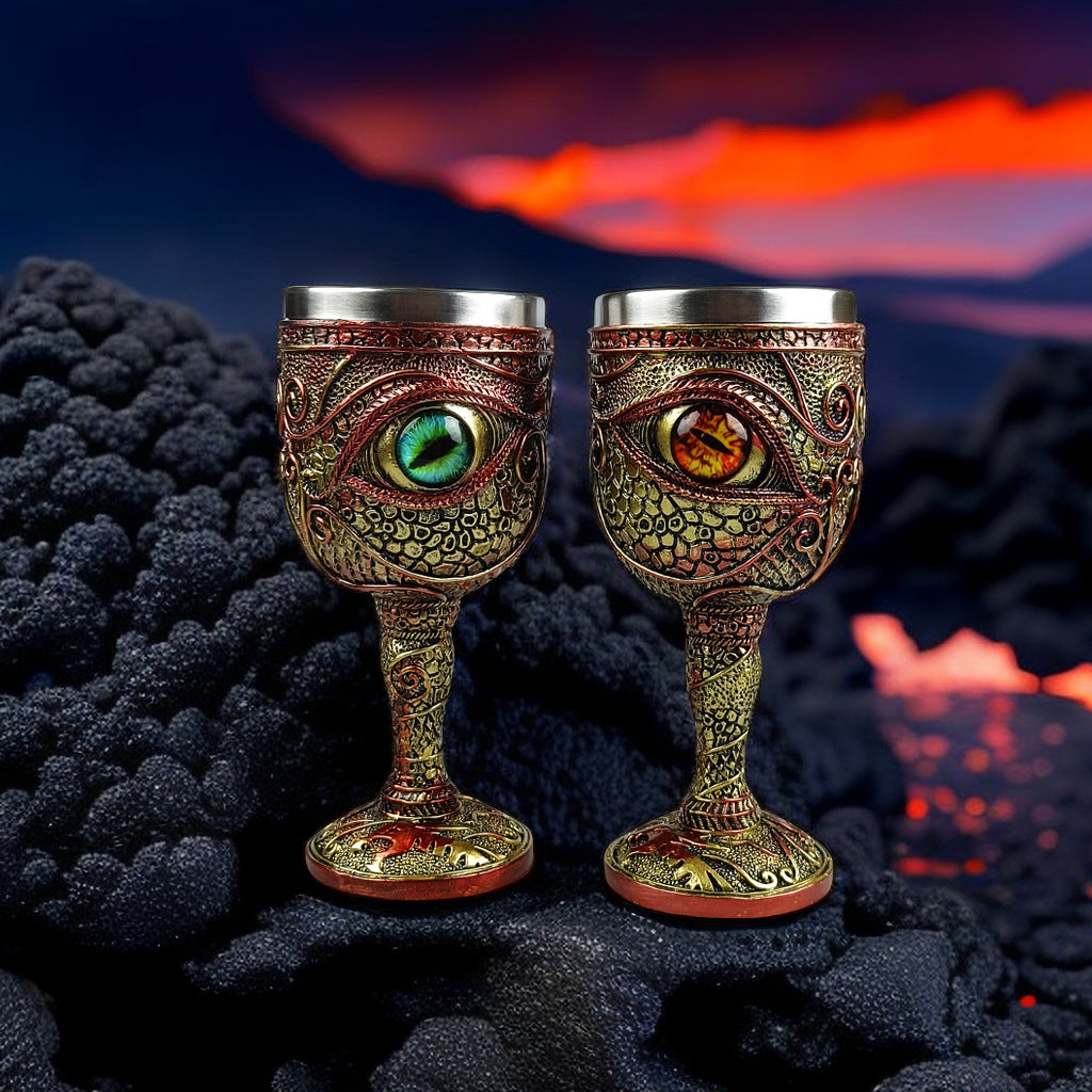 Dragon’s Fury Mug 🐉🔥 – Fantasy Resin Stainless Steel Coffee & Wine Goblet