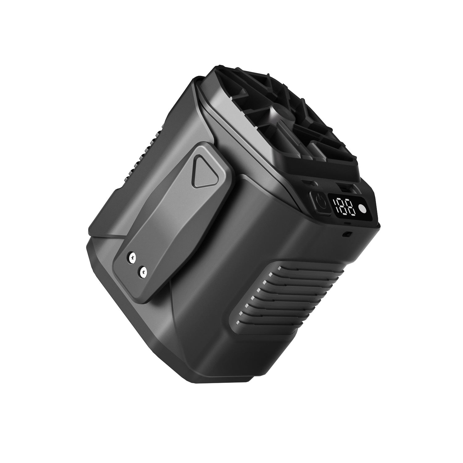 Outdoor Waist Clip Fan – 10-Speed Portable Cooling Fan with Power Bank & Flashlight