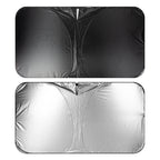 Foldable Windshield Sunshade – Mirror Cut-Out, UV Protection, 240T Reflective Material, Fits Cars, SUVs & Trucks