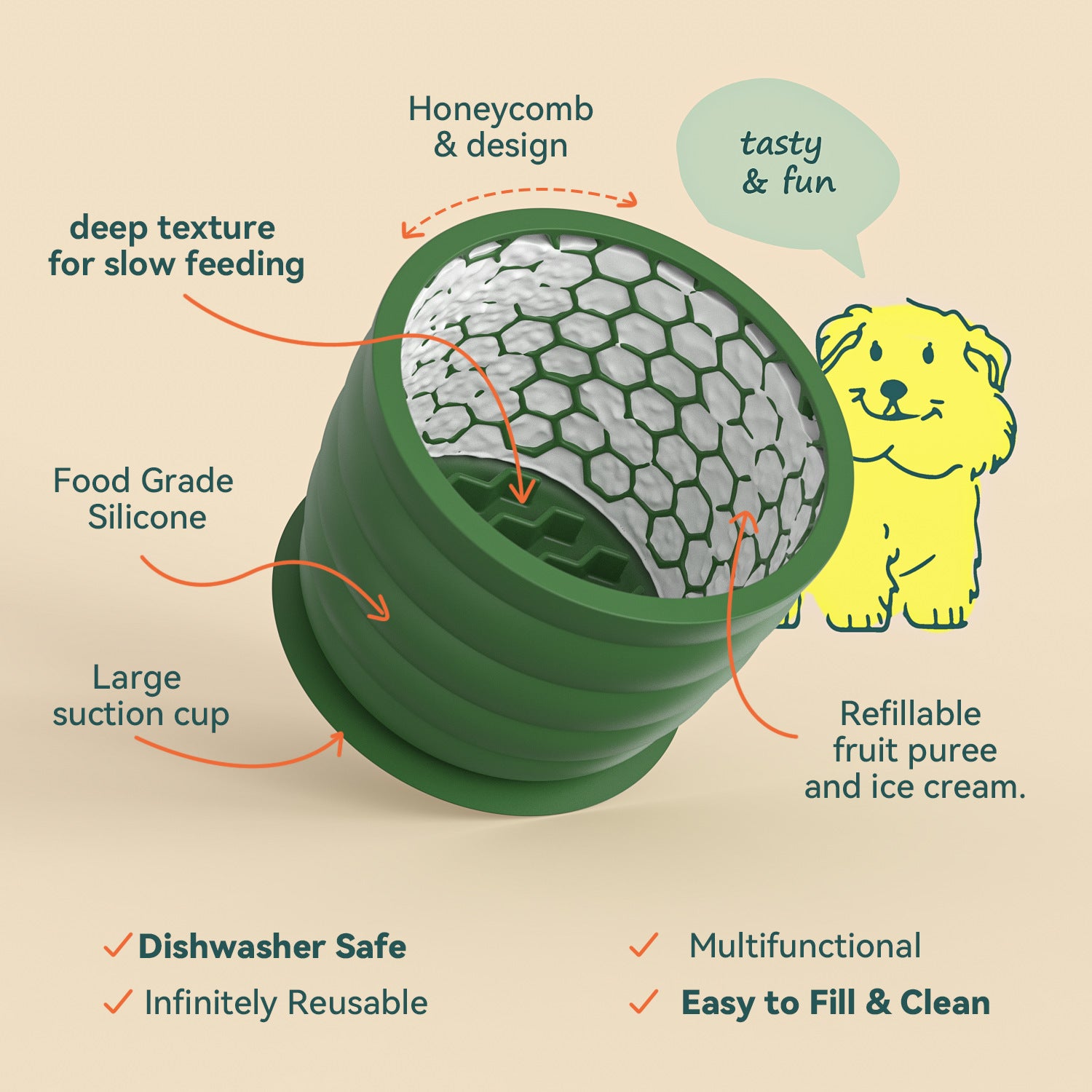 🐶 Large Slow Feeder Dog Bowl – Anti-Choke, Non-Slip, Spill-Proof Pet Bowl
