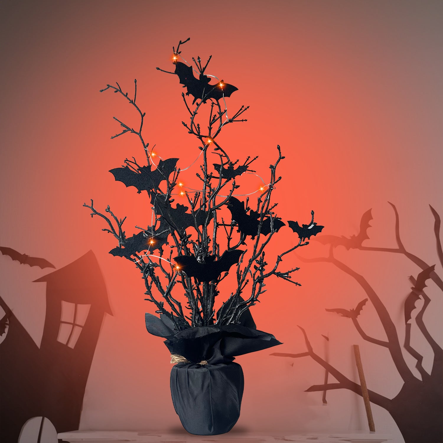 Spooky Bat Tree 🦇 – Halloween Tabletop Decoration | Creepy Branch Centerpiece