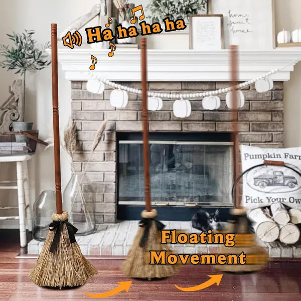 Floating Witch's Broom ✨🧹 – Haunted Dancing Halloween Prop