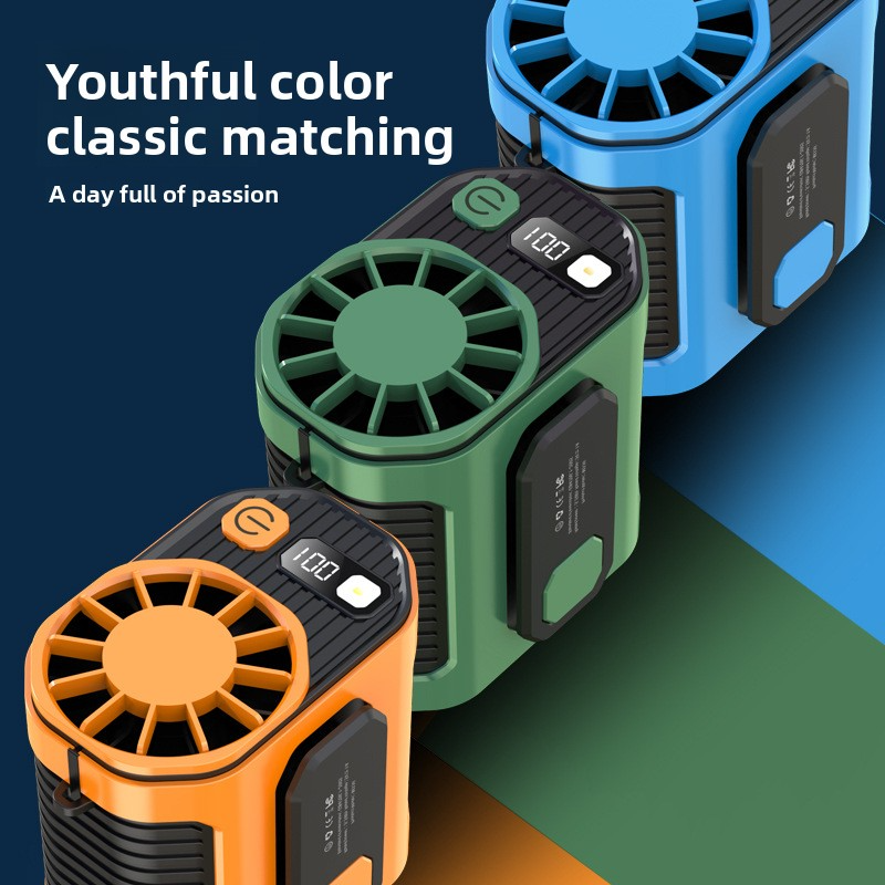 Outdoor Waist Clip Fan – 10-Speed Portable Cooling Fan with Power Bank & Flashlight