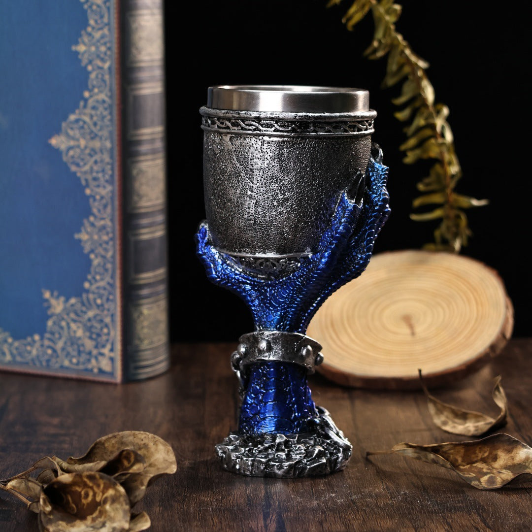 Dragon’s Fury Mug 🐉🔥 – Fantasy Resin Stainless Steel Coffee & Wine Goblet