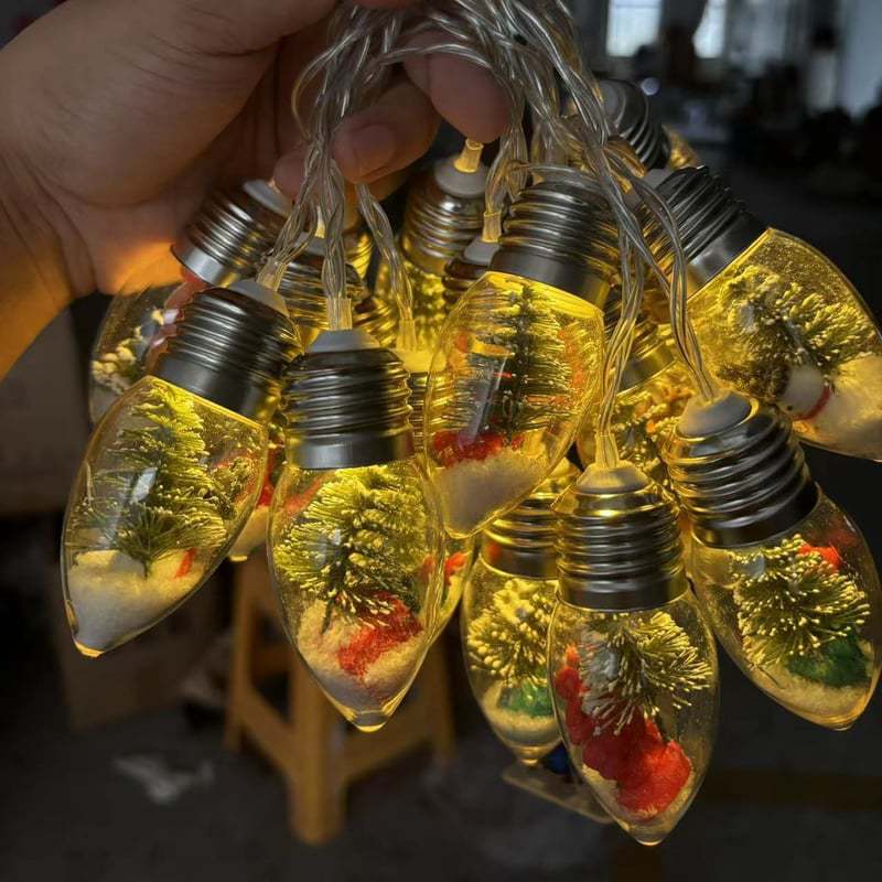 🎅Christmas LED Globe String Lights – Santa Edition Festive Home Décor✨