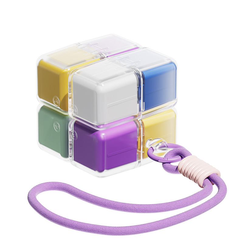 Magic Cube Pill Organizer with Lanyard Portable Medication Dispenser 7-Day Sealed Tablet Storage Box Medication Dispenser | FREE SHIPPING