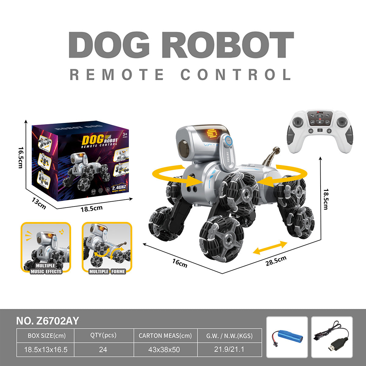 Gesture Sensor Launched Water Bomb Electric Dog RC Toys