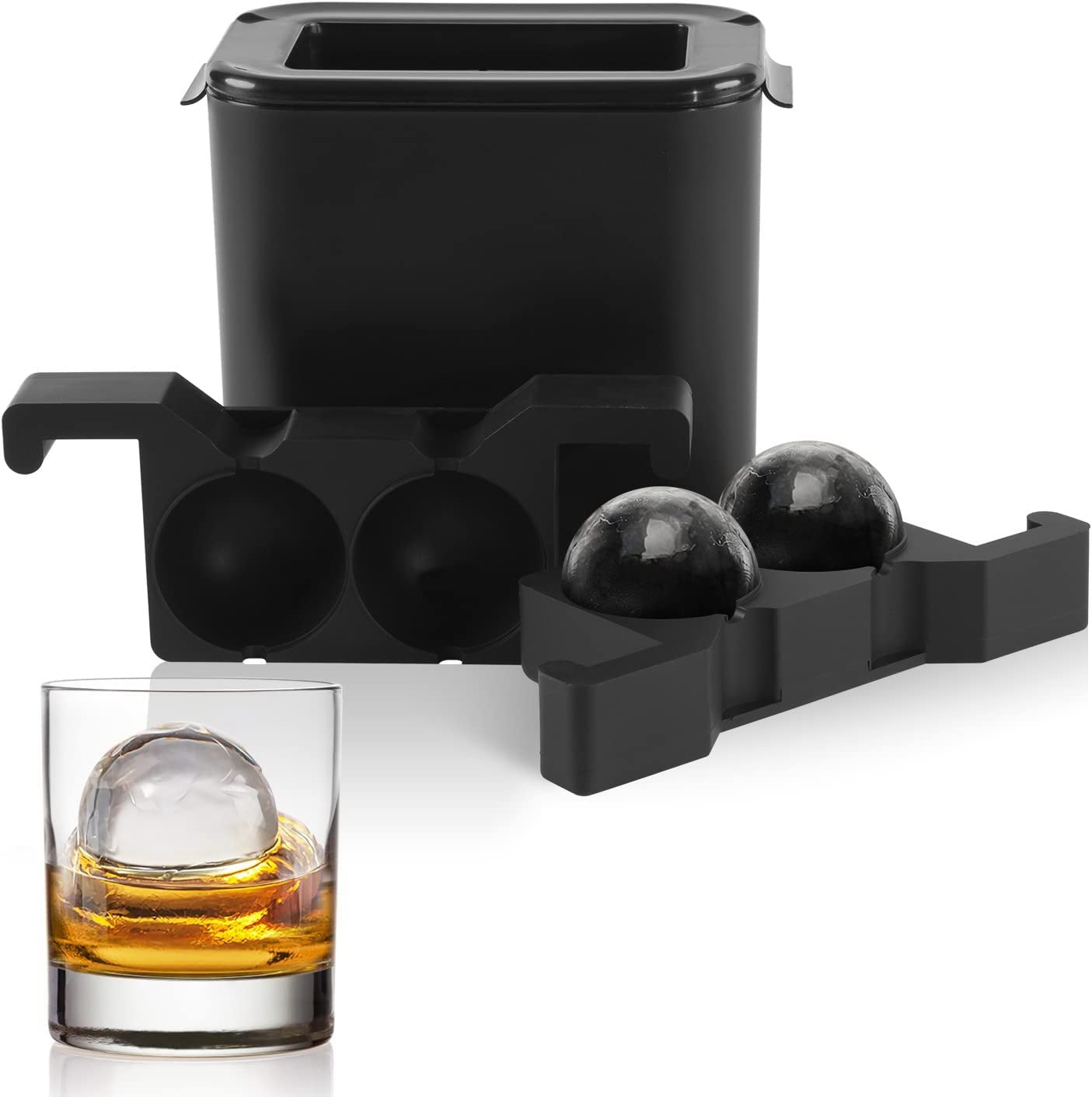 🥃 Premium Silicone 2-Ball Ice Mold – Crystal Clear, No Bubbles | 20%OFF, FREE SHIPPING