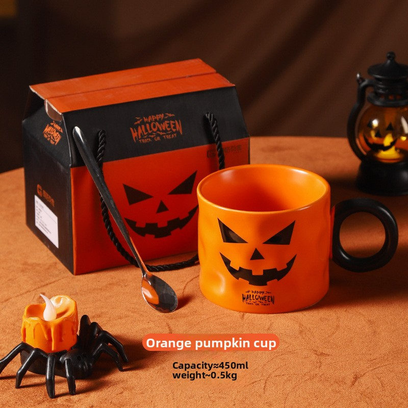 🎃 Pumpkin Mug Gift Set – Halloween Ceramic Coffee Cup | 50% OFF, FREE SHIPPING