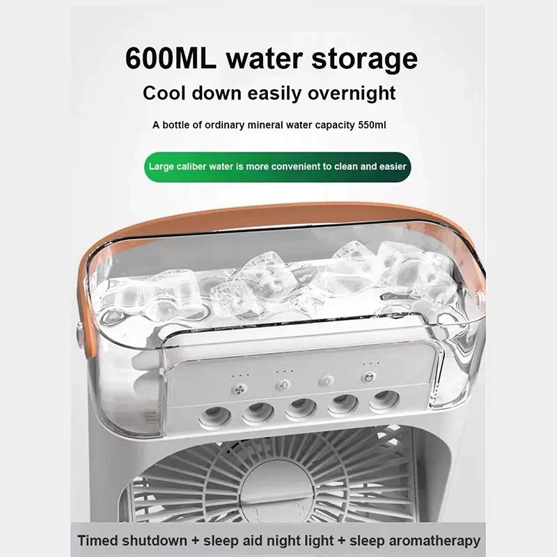 USB Fan, Misting Fan, Mini Evaporative Cooler with LED Light