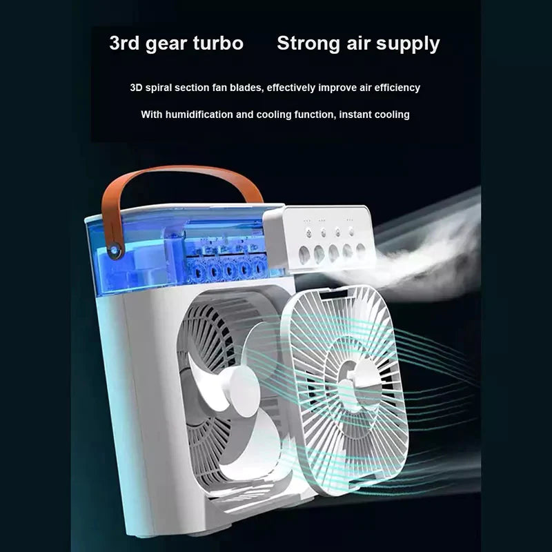 USB Fan, Misting Fan, Mini Evaporative Cooler with LED Light