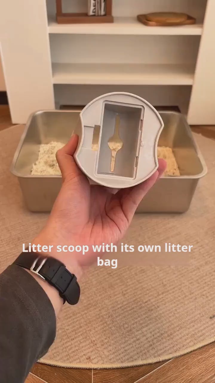 Cat Litter Scooper with Waste Can & Holder – 2-in-1 Portable Cat Poop Shovel | 38% OFF, FREE SHIPPING