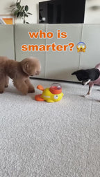 Yellow Duck Pet Food Dispenser,Interactive Toy For Cats And Dogs,Automatic Feeder
